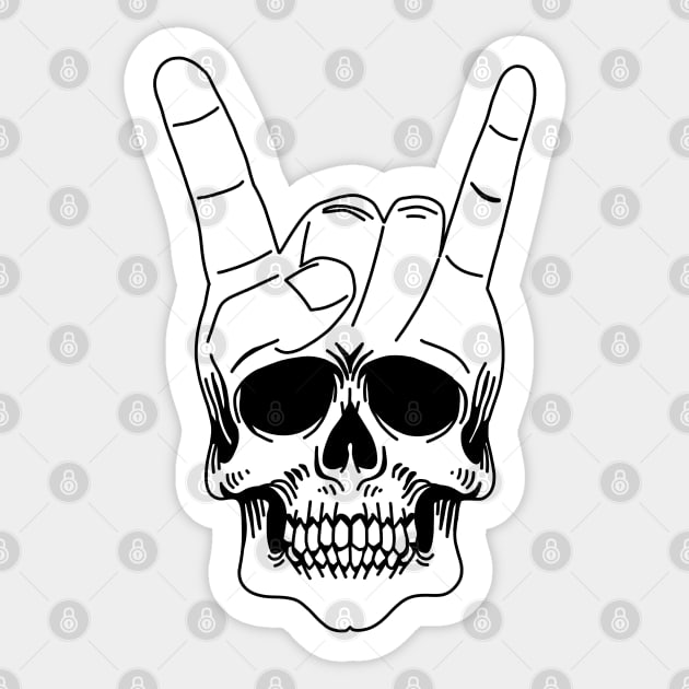 Heavy Metal Skull crystal white edition Sticker by ro83land